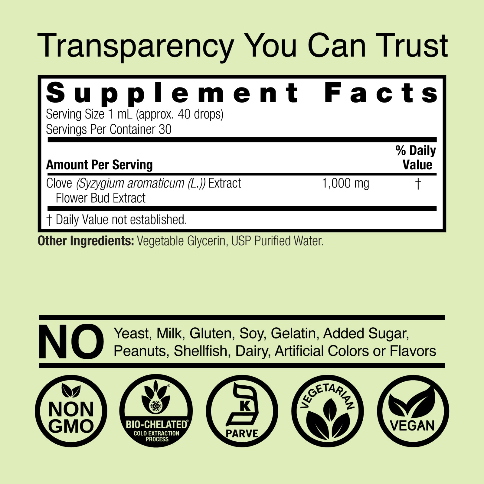 Clove Extract - Alcohol Free Liquid