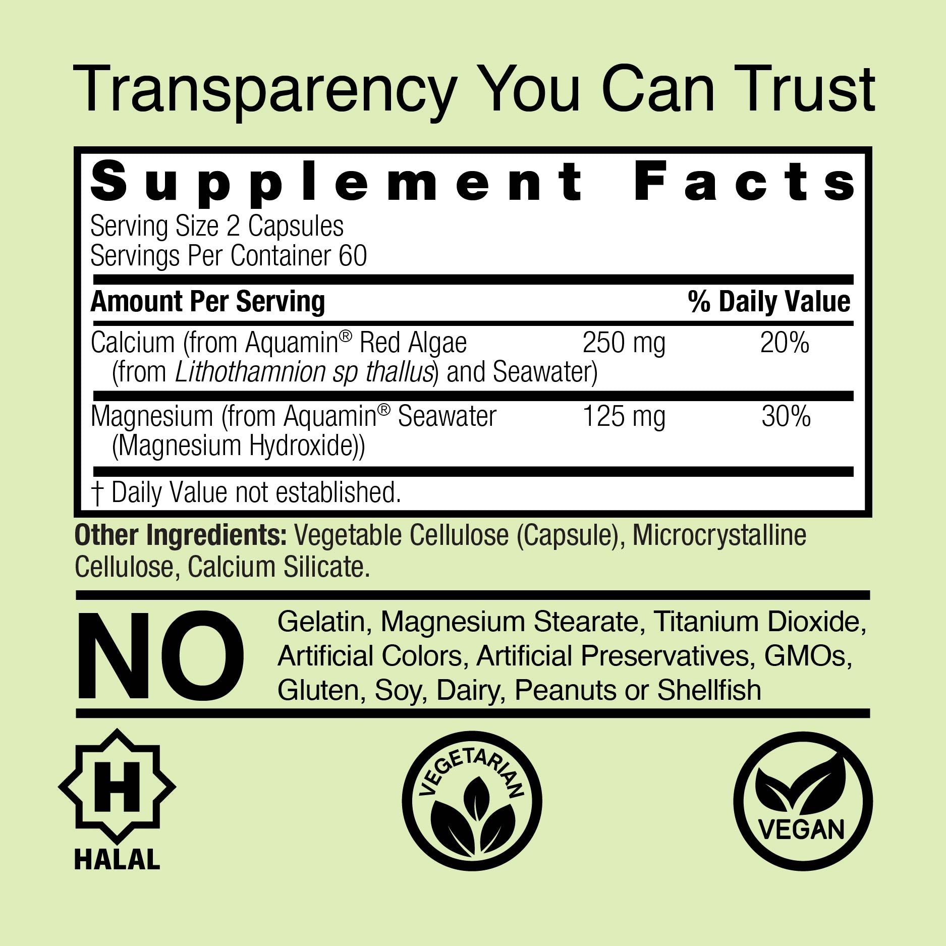 Marine Based Calcium Magnesium - Veggie Capsules