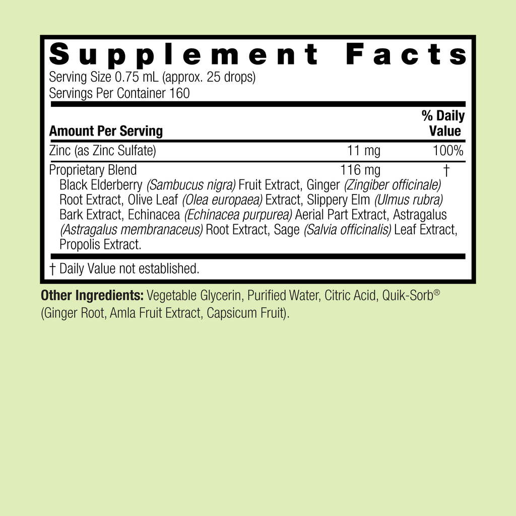 Ionic Zinc Immune with Black Elderberry - Alcohol Free Liquid
