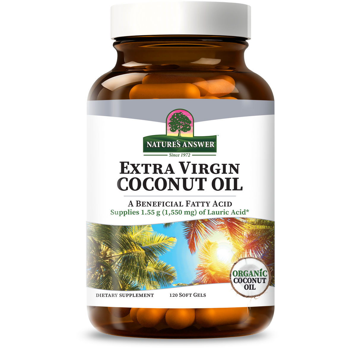 Extra Virgin Coconut Oil Organic 1000mg - Softgel Capsules