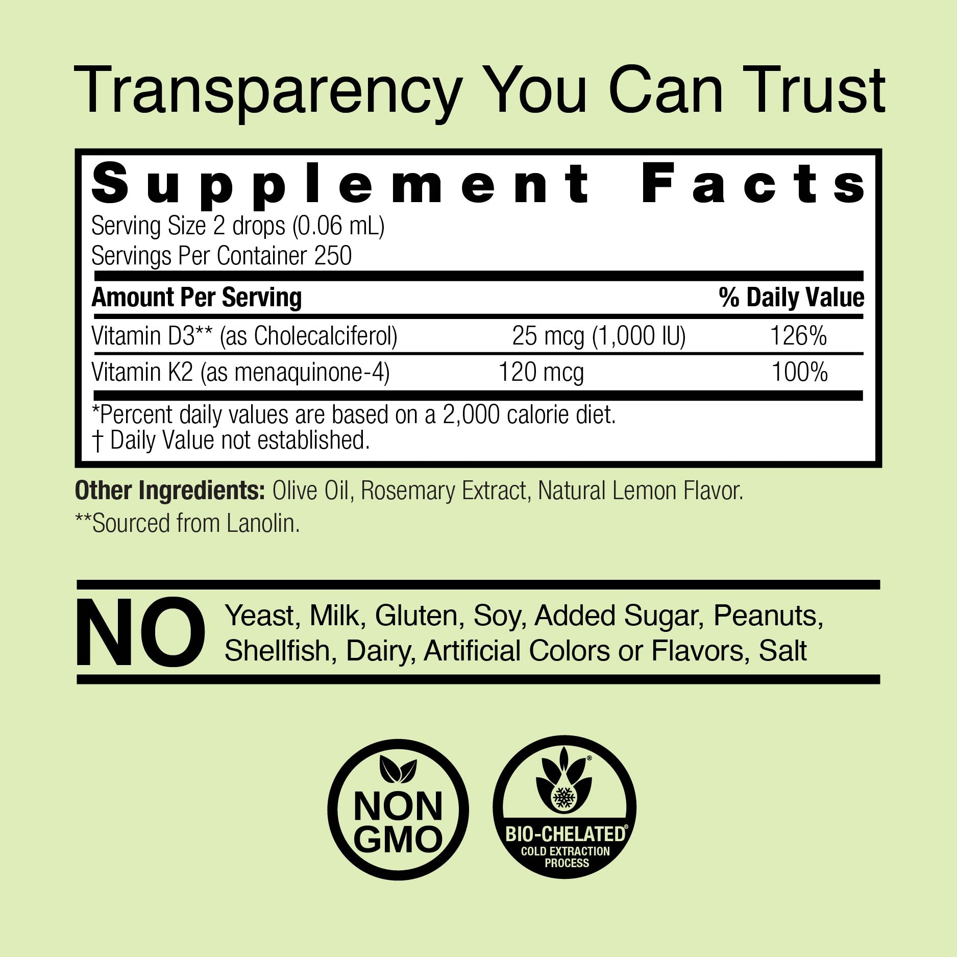 Vitamin D3 and K2 -  Liquid