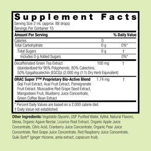 Green Tea with ORAC Super 7  Berry Flavor - Alcohol Free Liquid