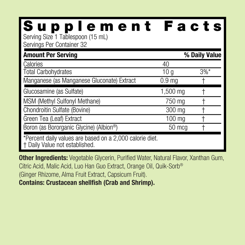 Glucosamine and Chondroitin - Alcohol Free Liquid