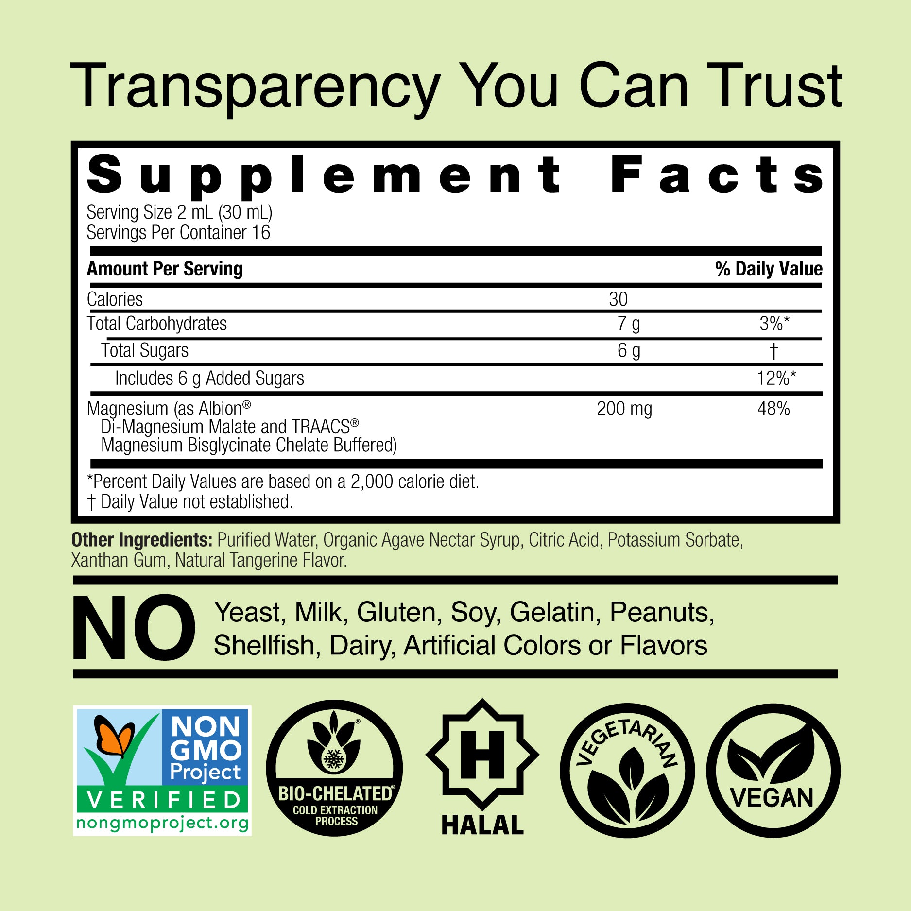 Magnesium Glycinate - Alcohol Free Liquid