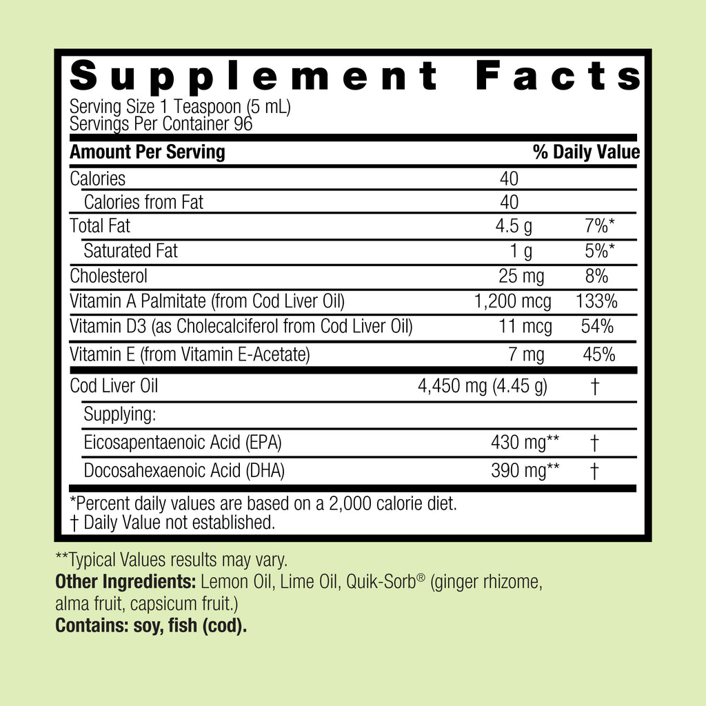 Norwegian Cod Liver Oil - Alcohol Free Liquid