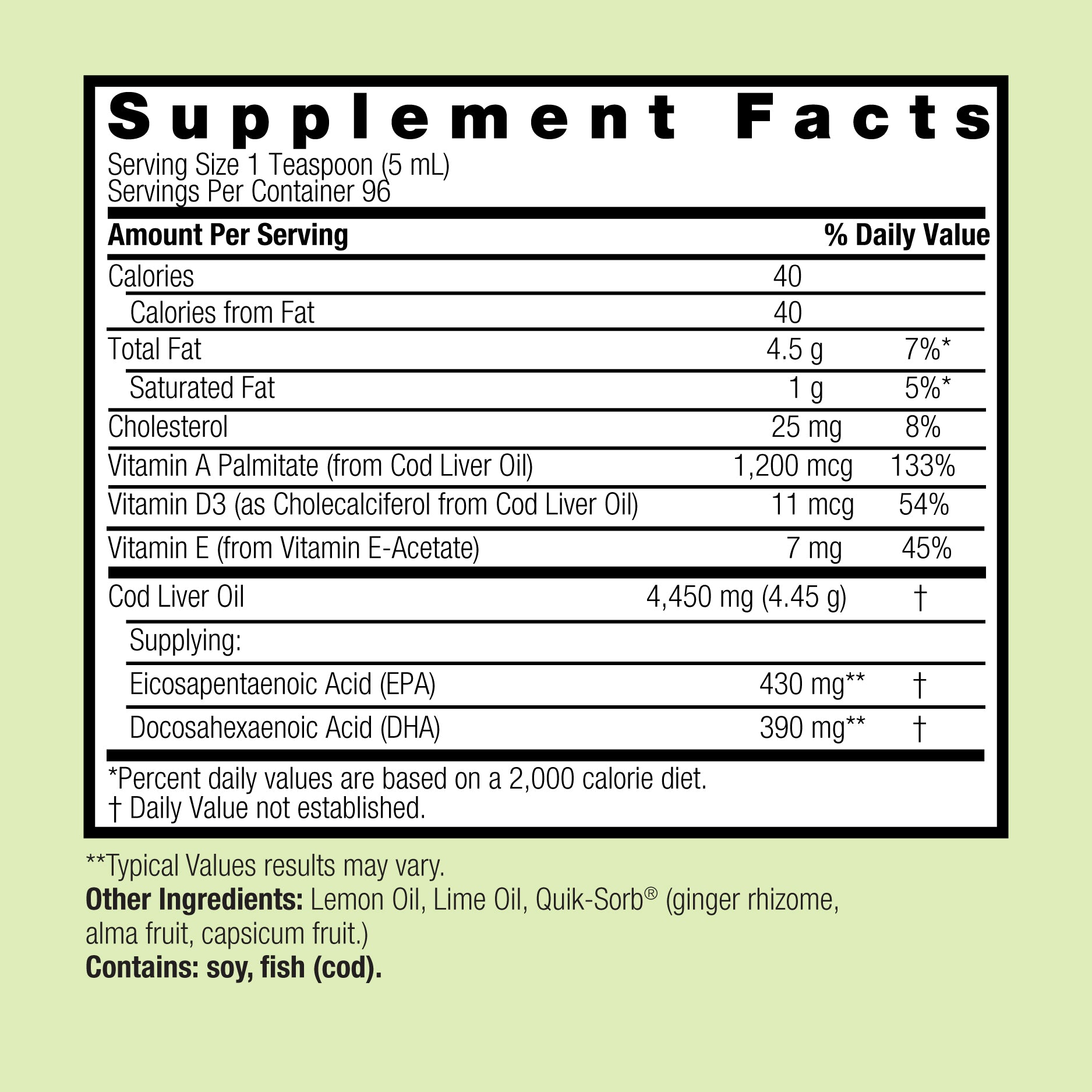 Norwegian Cod Liver Oil - Alcohol Free Liquid