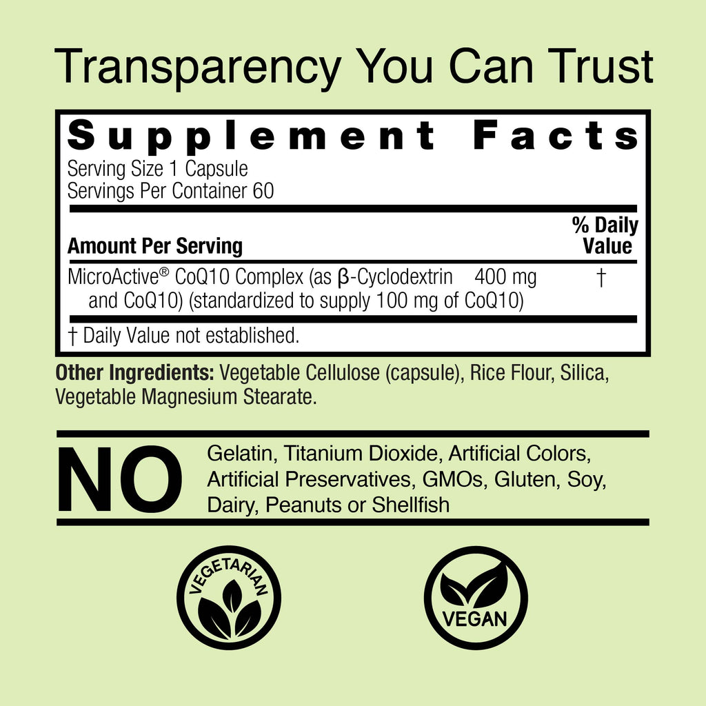 24hr Microactive COQ10 100mg - Veggie Capsules