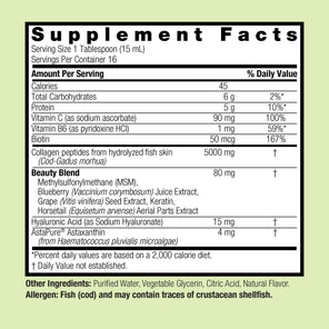 Beauty Collagen Peptides Liquid - Alcohol Free Liquid