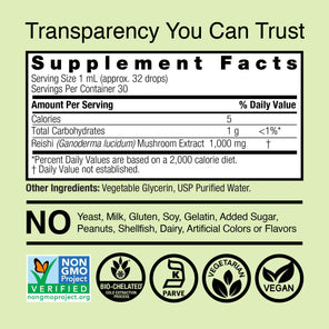 Reishi Mushroom Extract - Alcohol Free Liquid