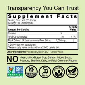 Black Cohosh Extract 1000 mg - Alcohol Free Liquid