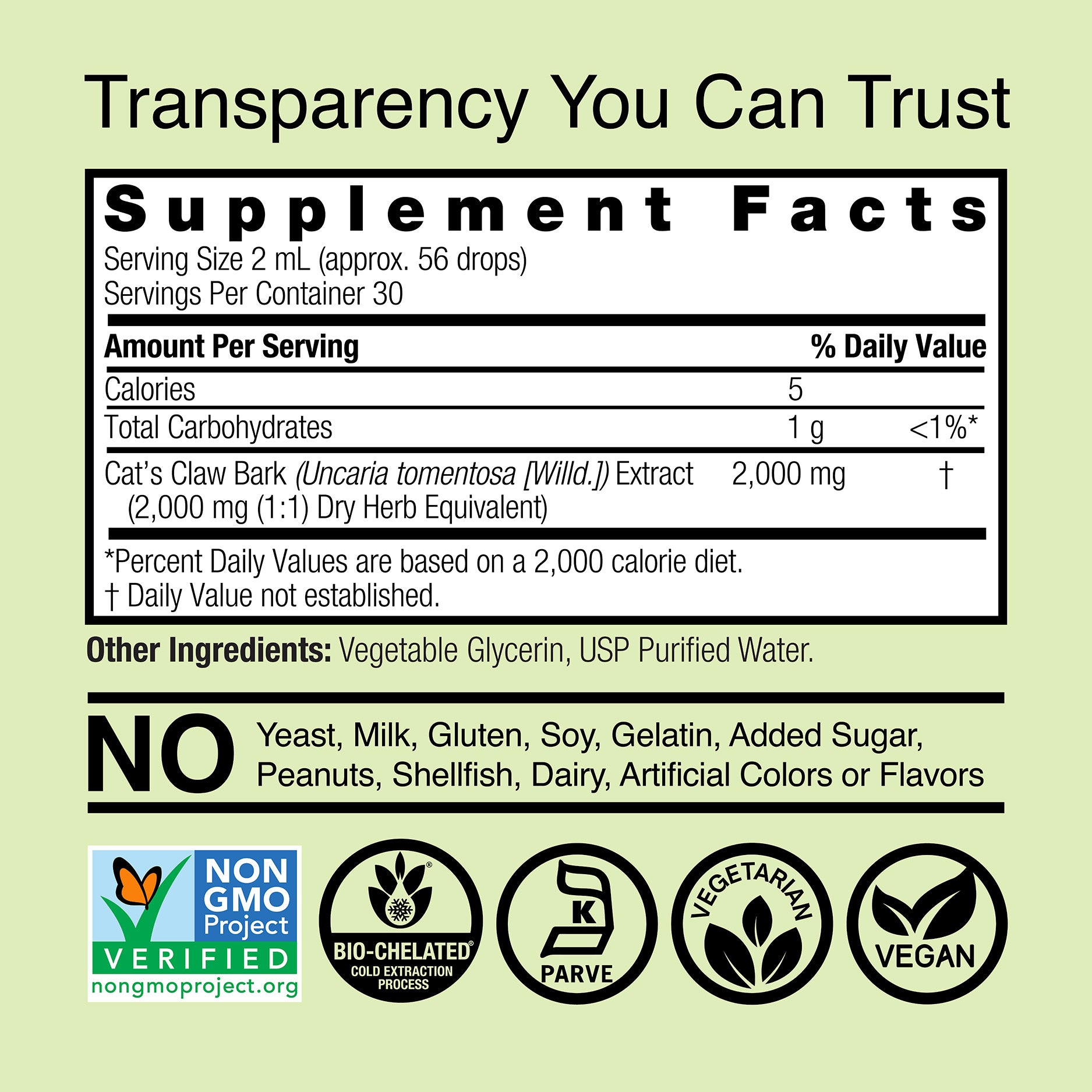 Cat’s Claw Extract - Alcohol Free Liquid