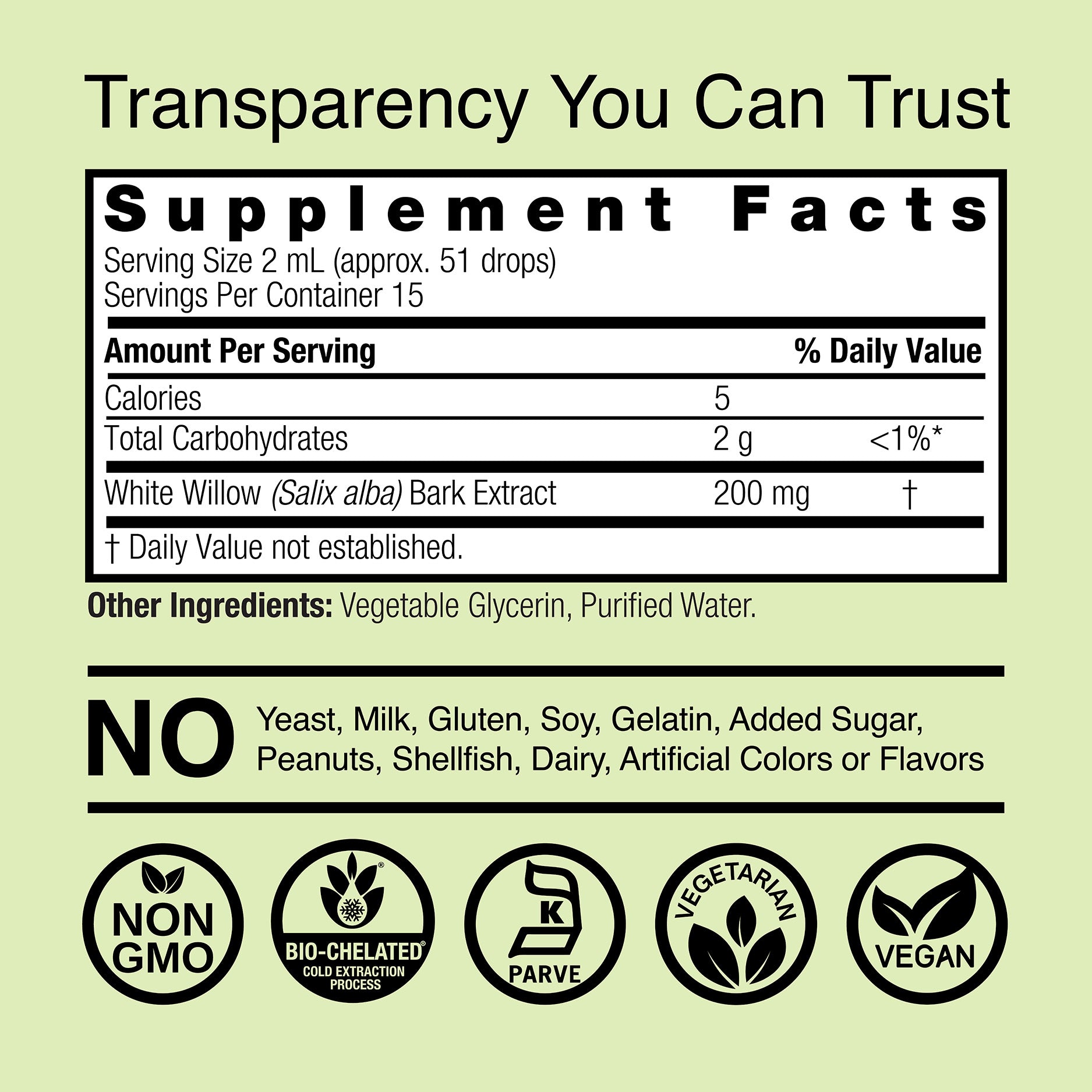 White Willow Extract - Alcohol Free Liquid