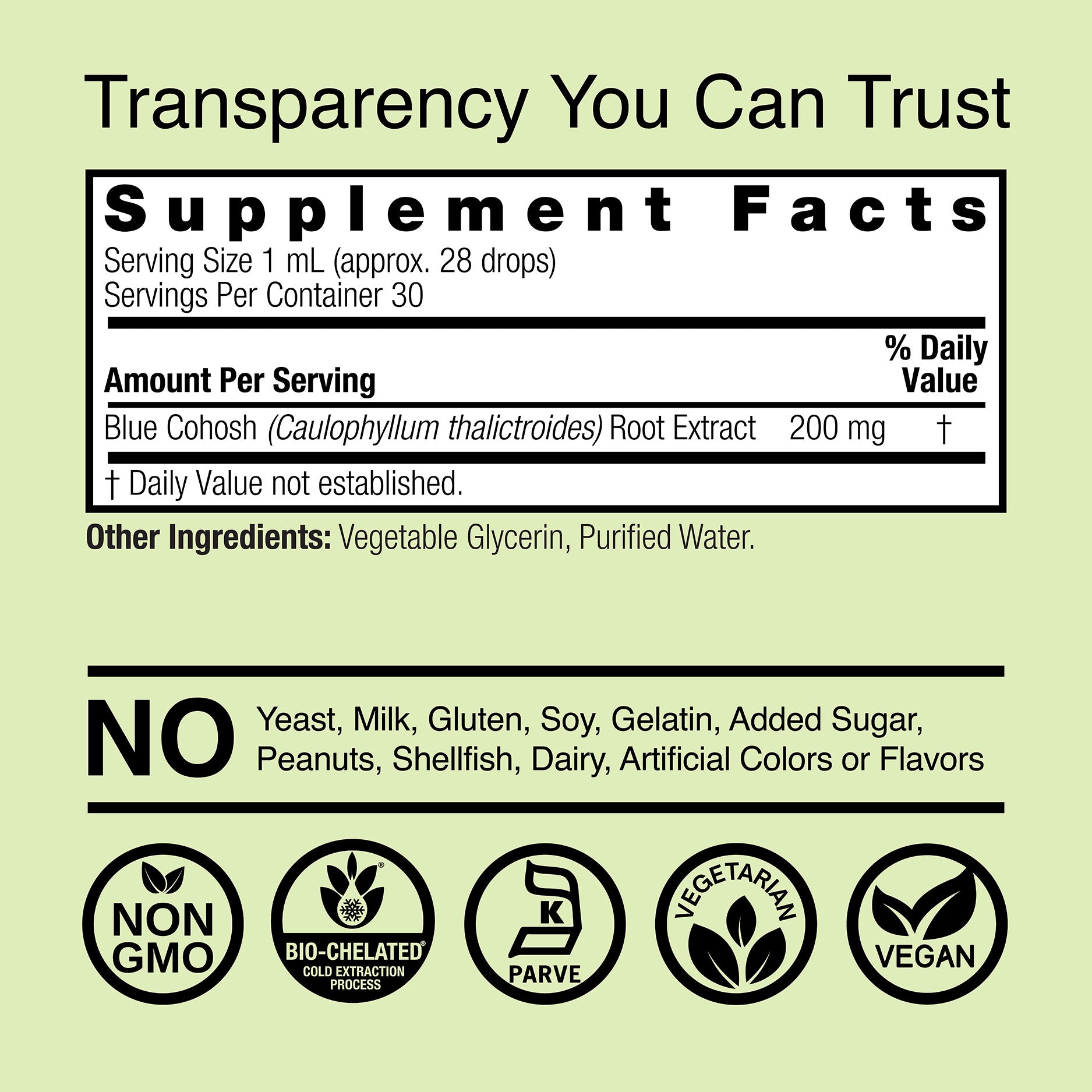 Blue Cohosh Extract - Alcohol Free Liquid