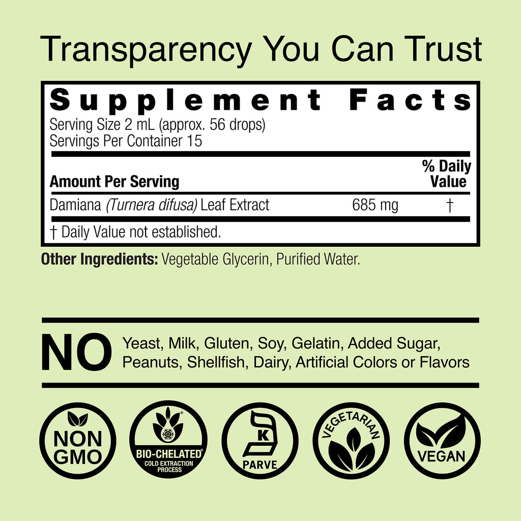 Damiana Extract - Alcohol Free Liquid