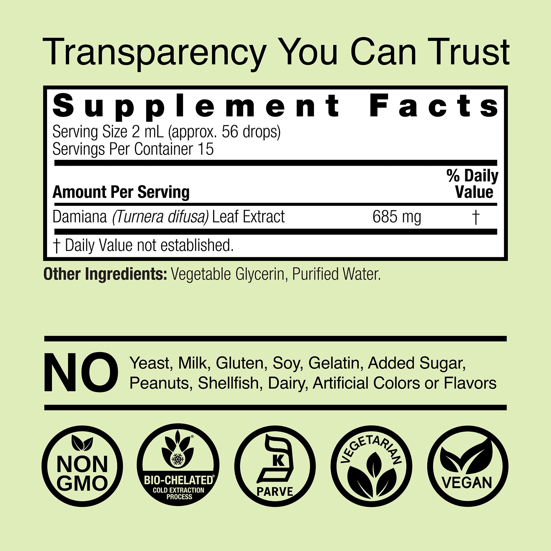 Damiana Extract - Alcohol Free Liquid