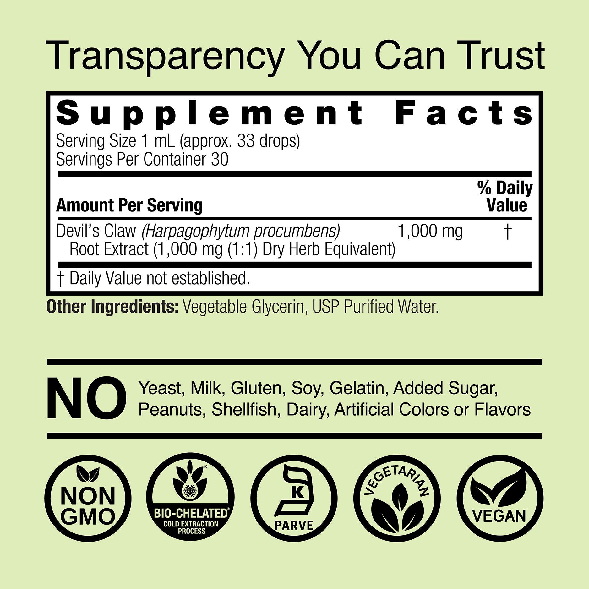 Devil’s Claw Extract - Alcohol Free Liquid