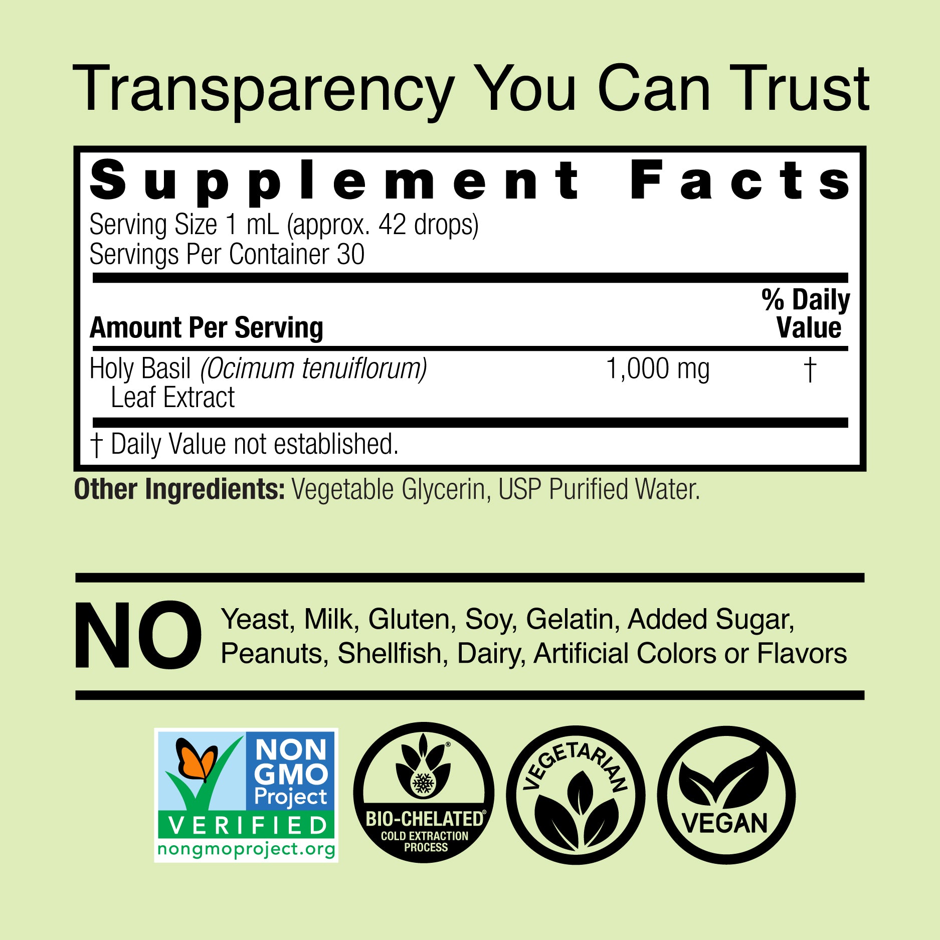 Holy Basil - Alcohol Free Liquid