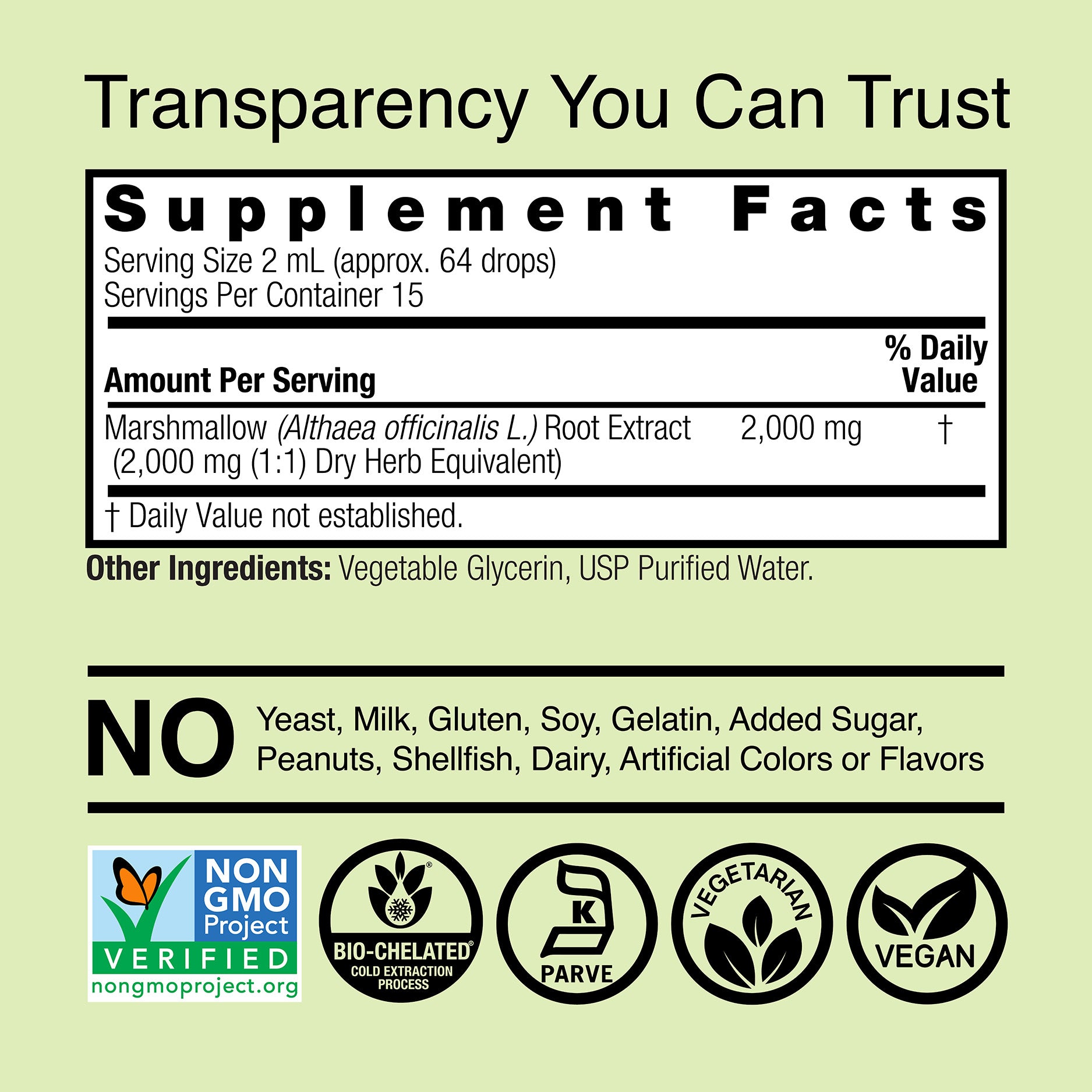 Marshmallow Root Extract - Alcohol Free Liquid