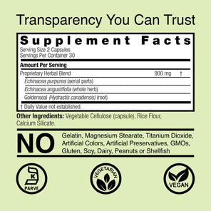 Echinacea and Goldenseal - Veggie Capsules