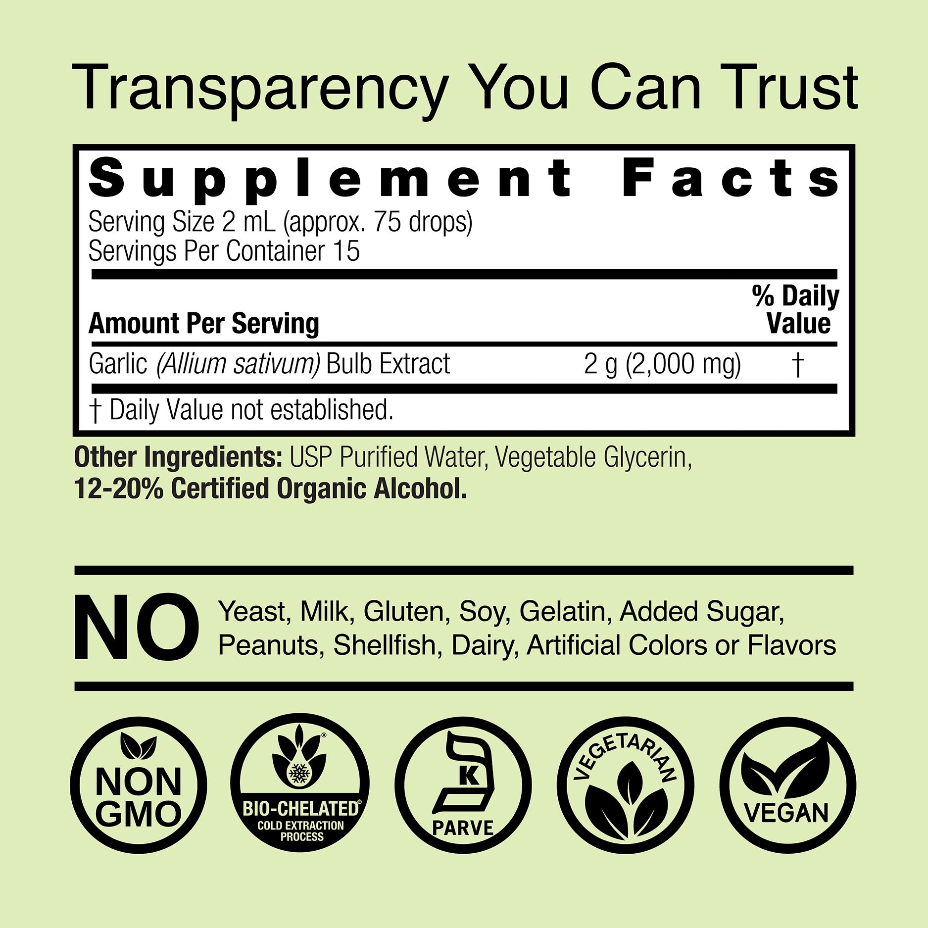 Garlic Extract - Low Alcohol Liquid