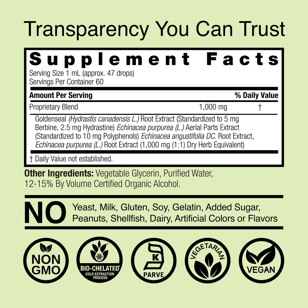 Echinacea & Goldenseal Extract - Low Alcohol Liquid