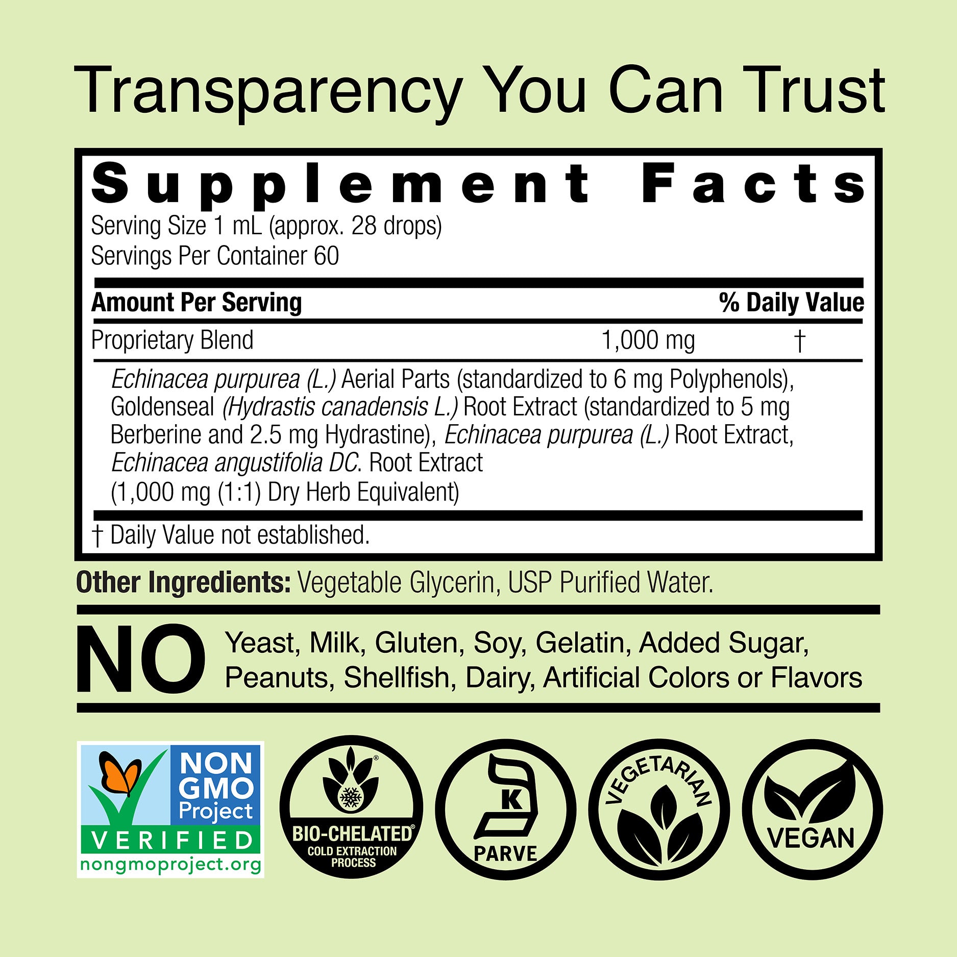 Echinacea & Goldenseal Extract - Alcohol Free Liquid