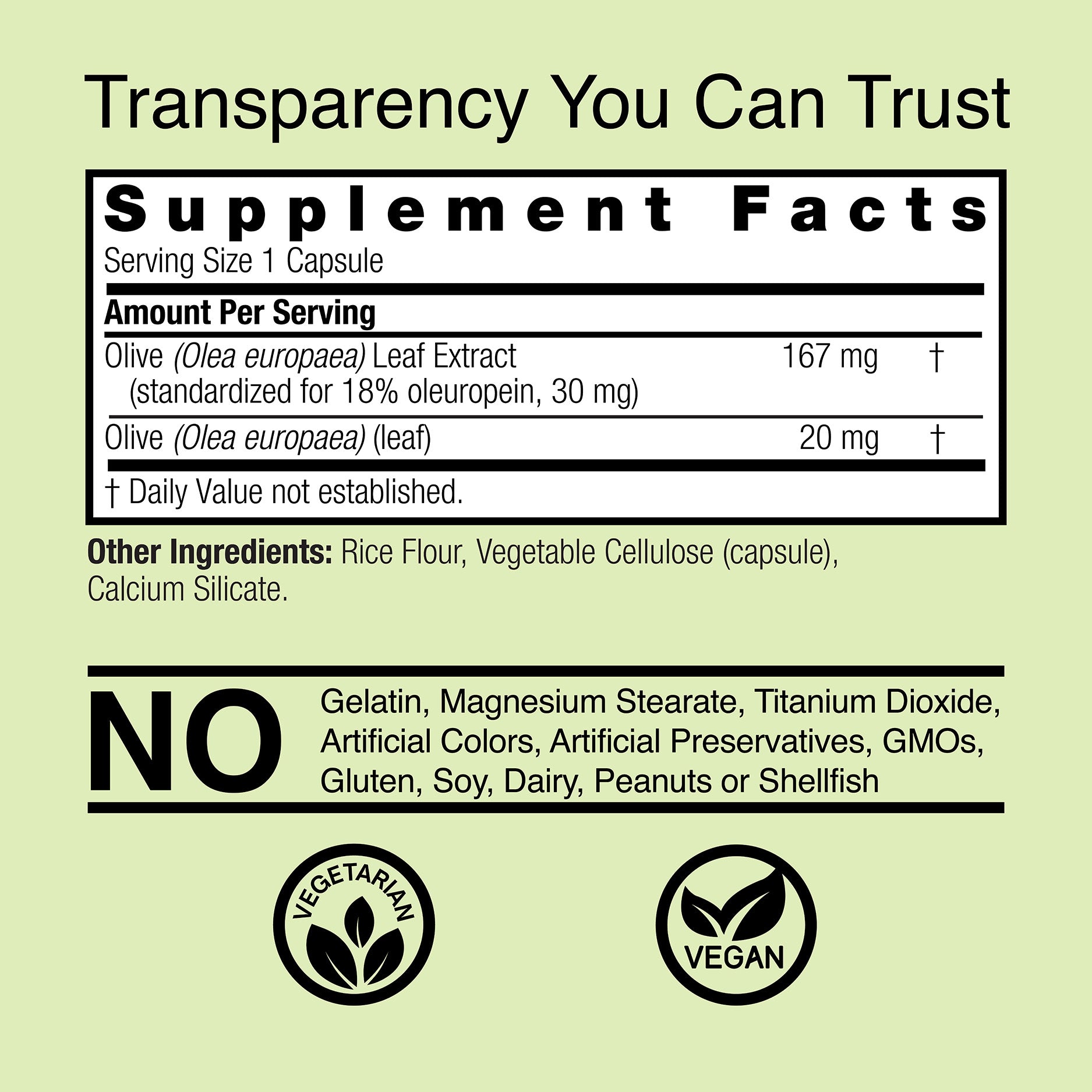 Olive Leaf - Veggie Capsules