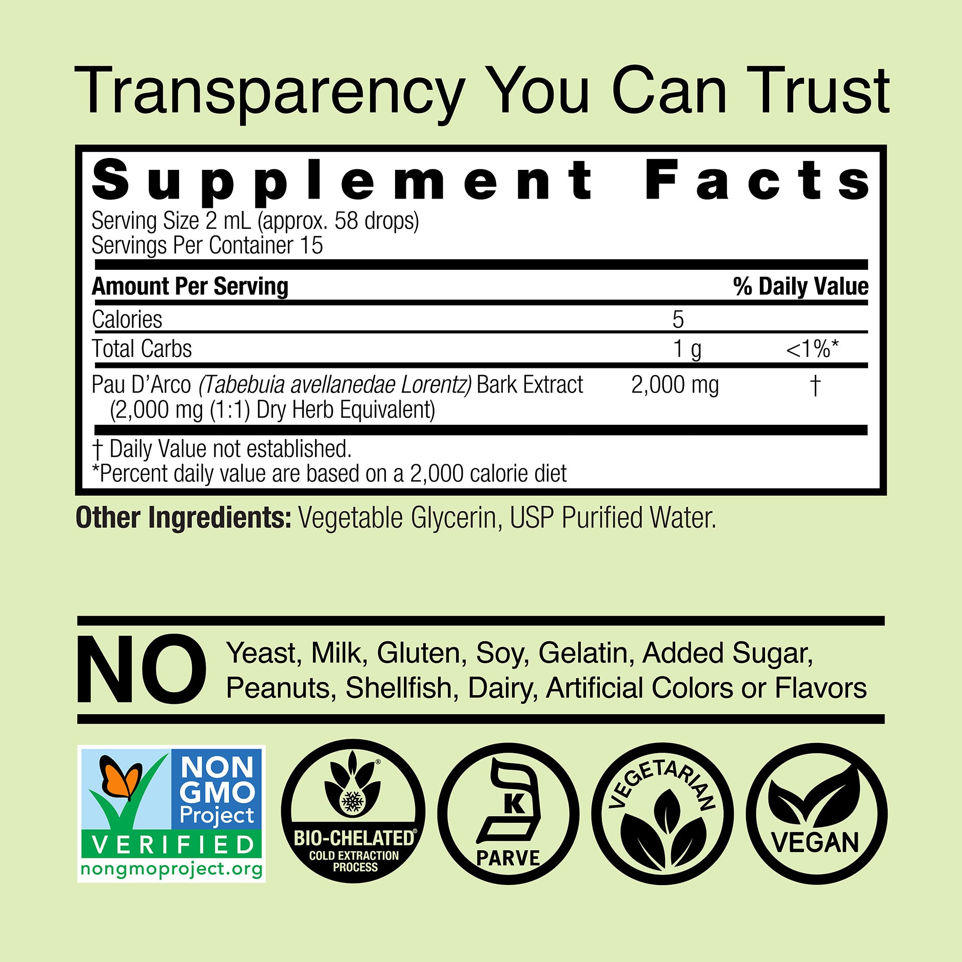 Pau D’Arco Extract - Alcohol Free Liquid