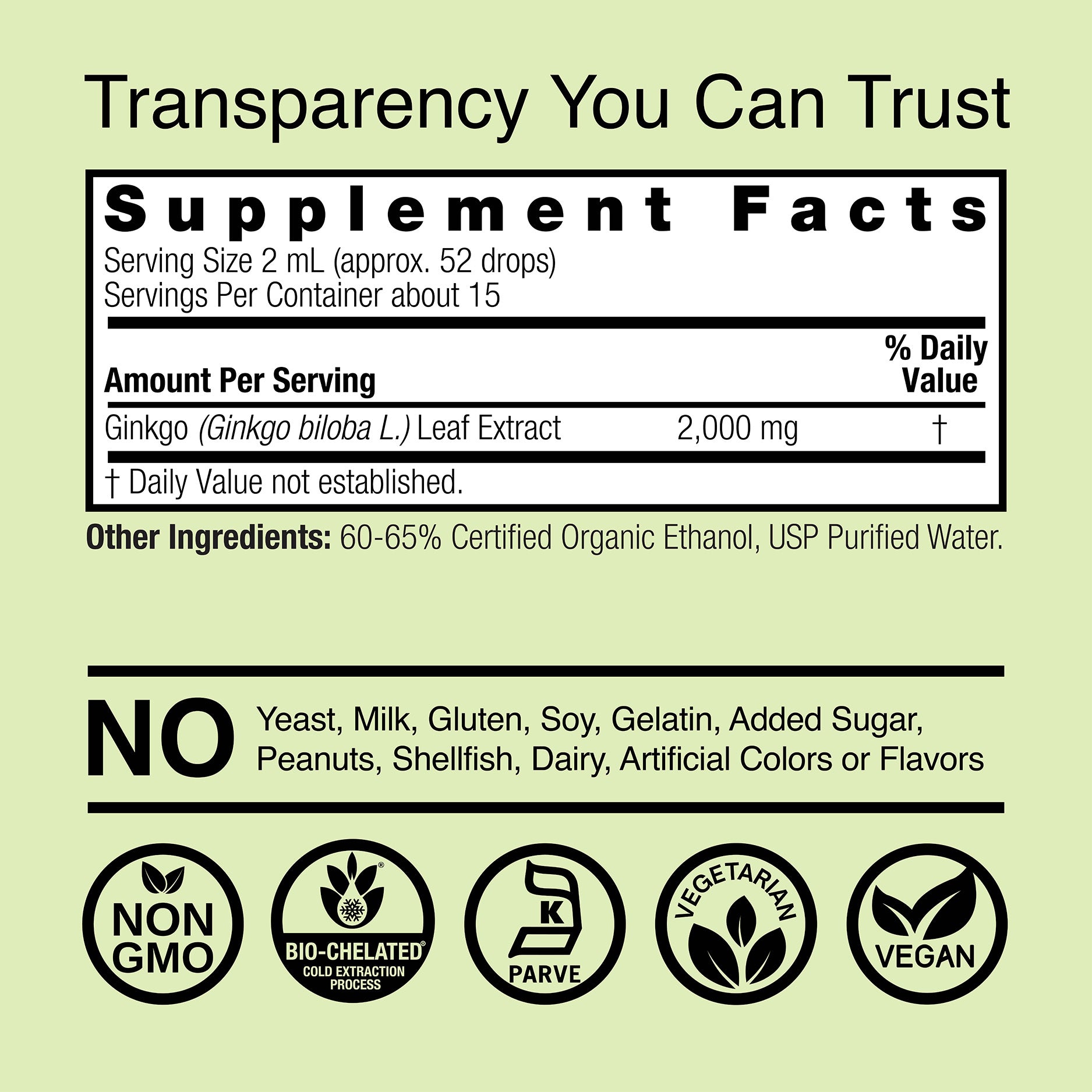 Ginkgo Extract - Low Alcohol Liquid