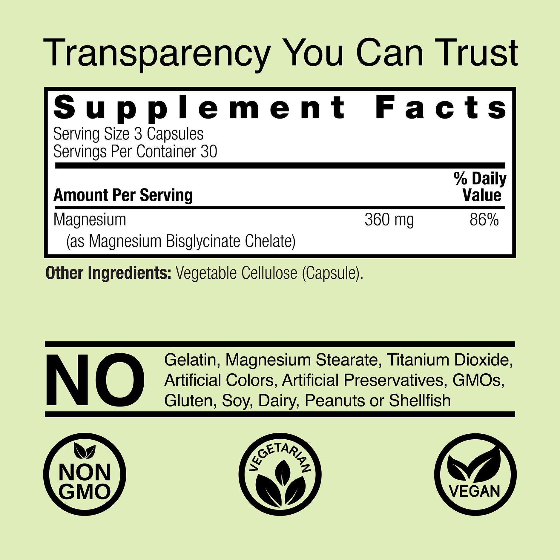 Magnesium Glycinate - Veggie Capsules