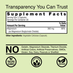 Magnesium Glycinate - Veggie Capsules