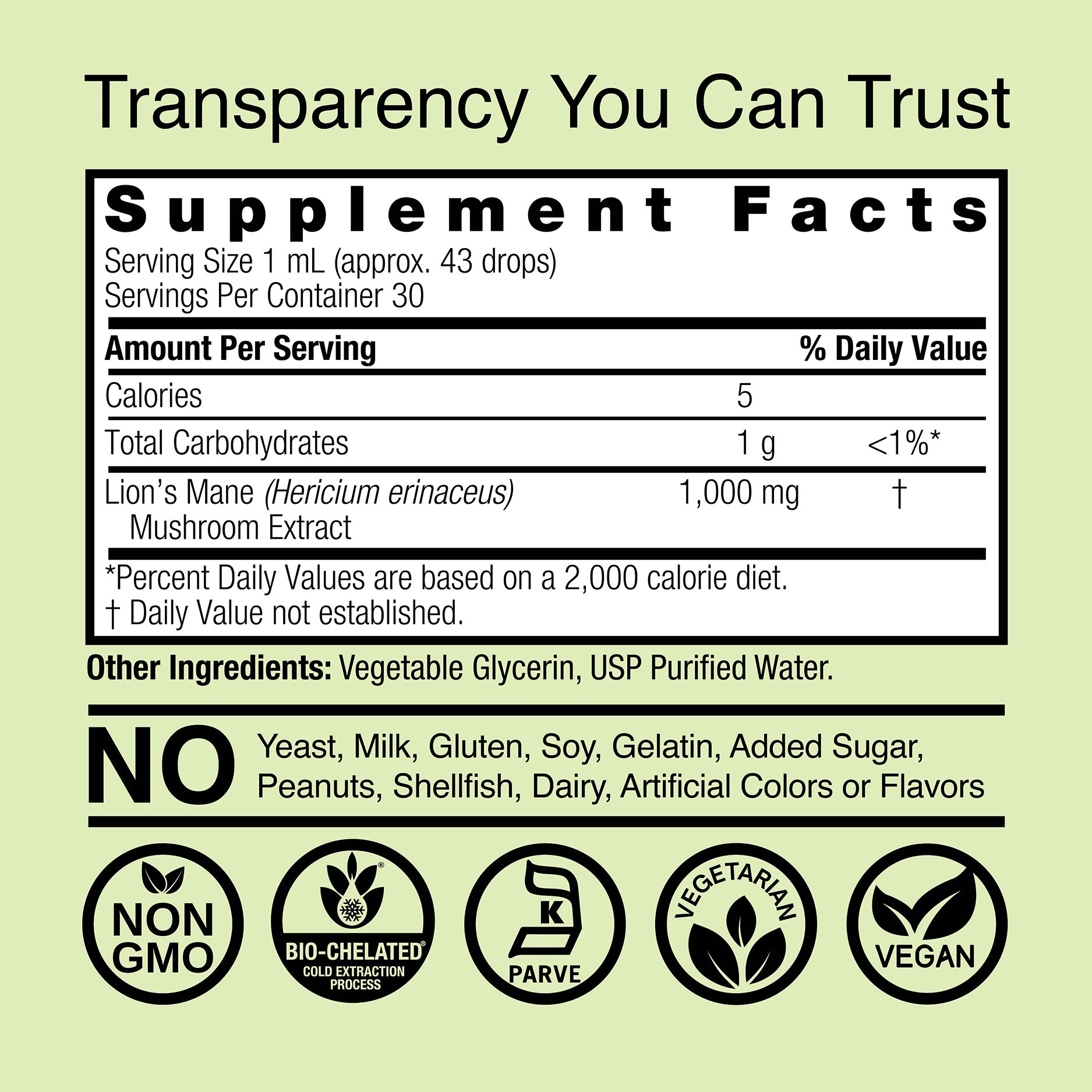 Lion's Mane Extract - Alcohol Free Liquid