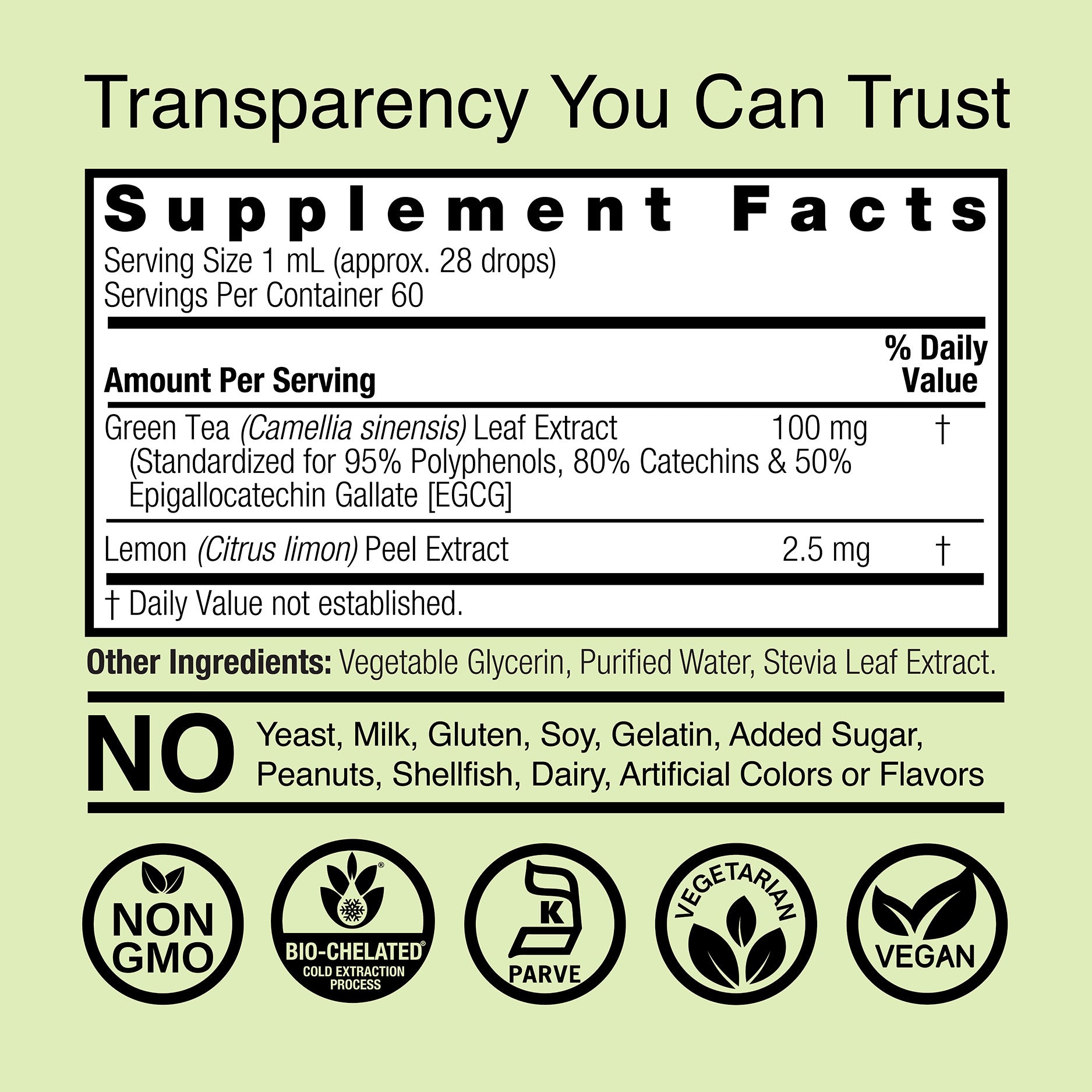 Super Green Tea Extract - Alcohol Free Liquid