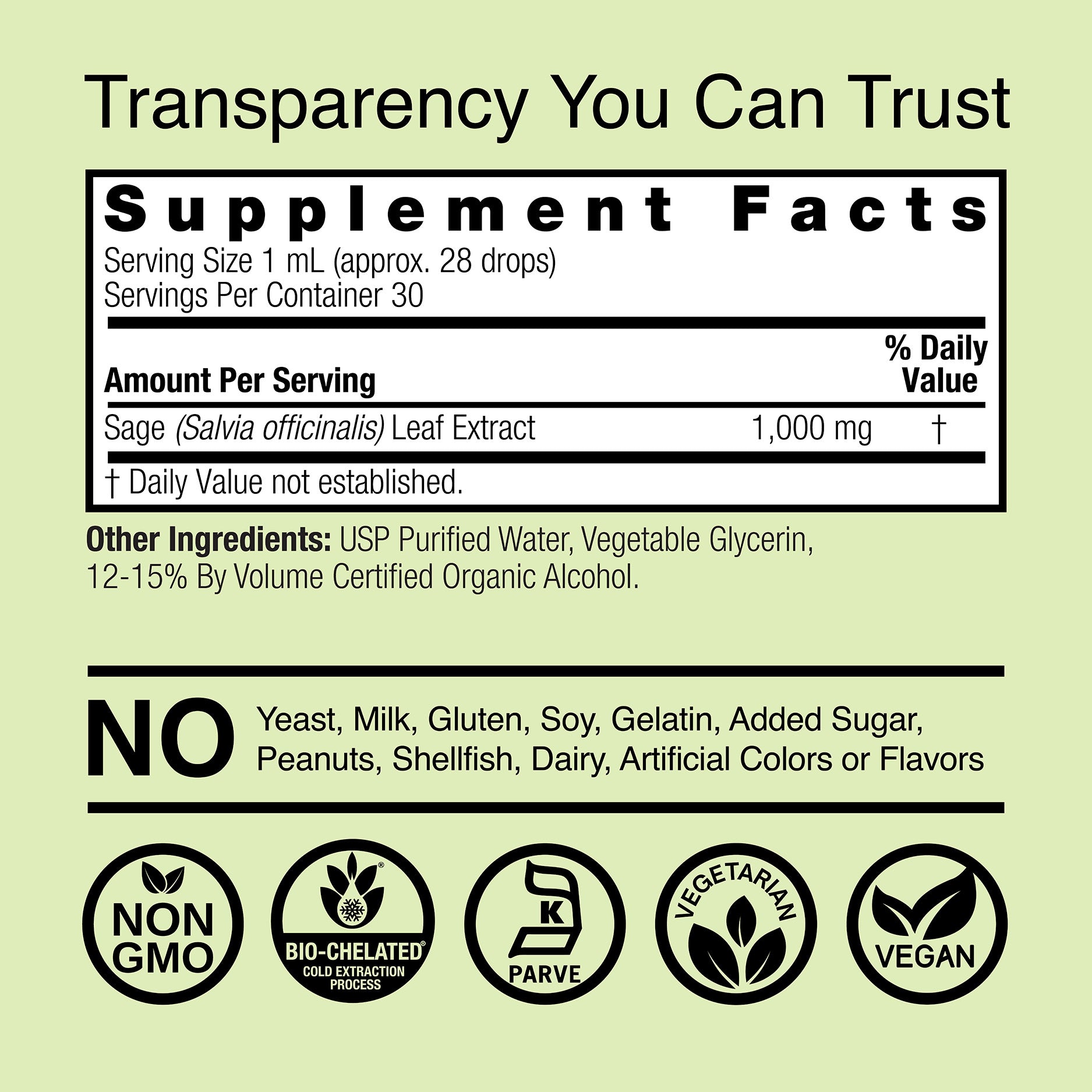 Sage Extract - Low Alcohol Liquid