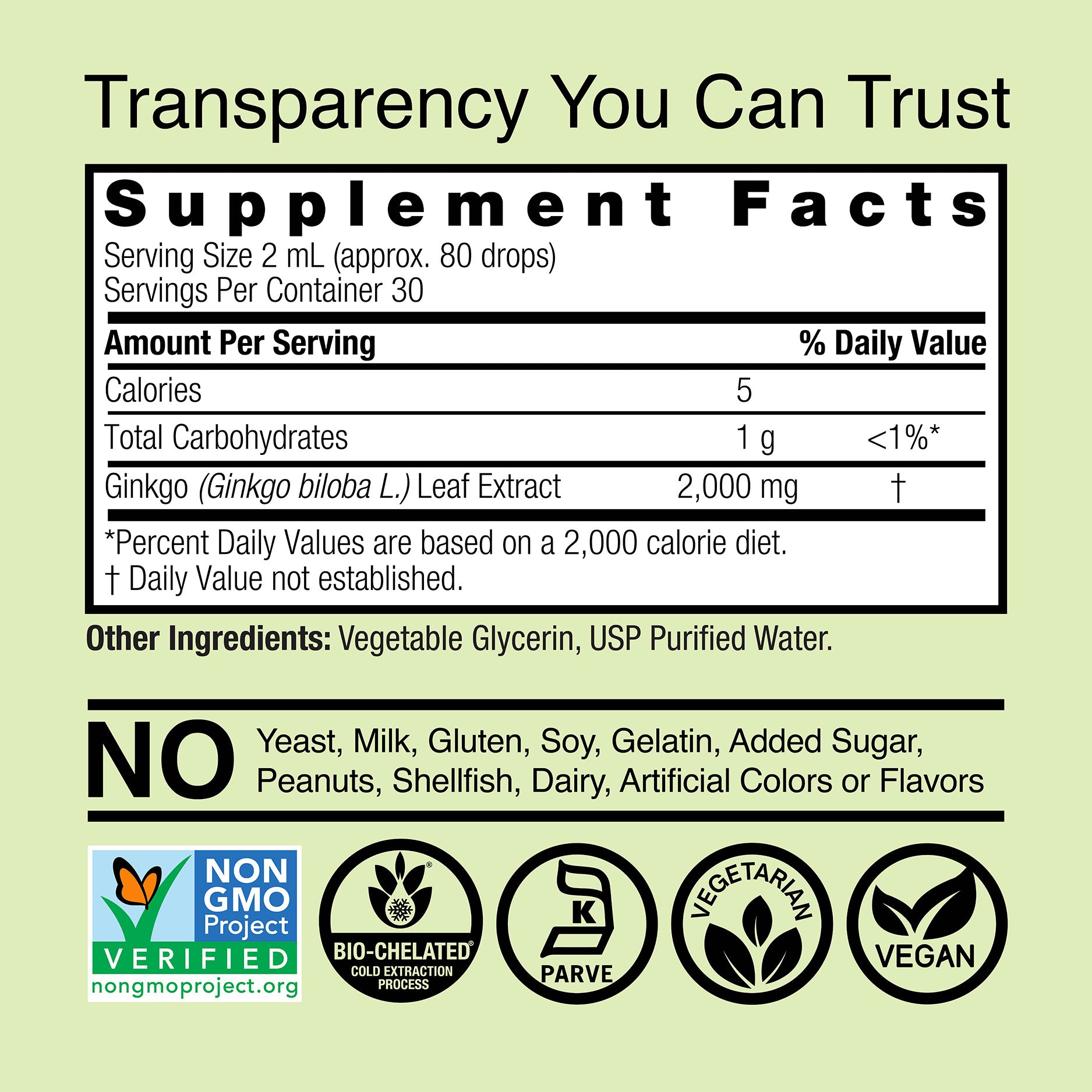 Ginkgo Leaf Extract - Alcohol Free Liquid