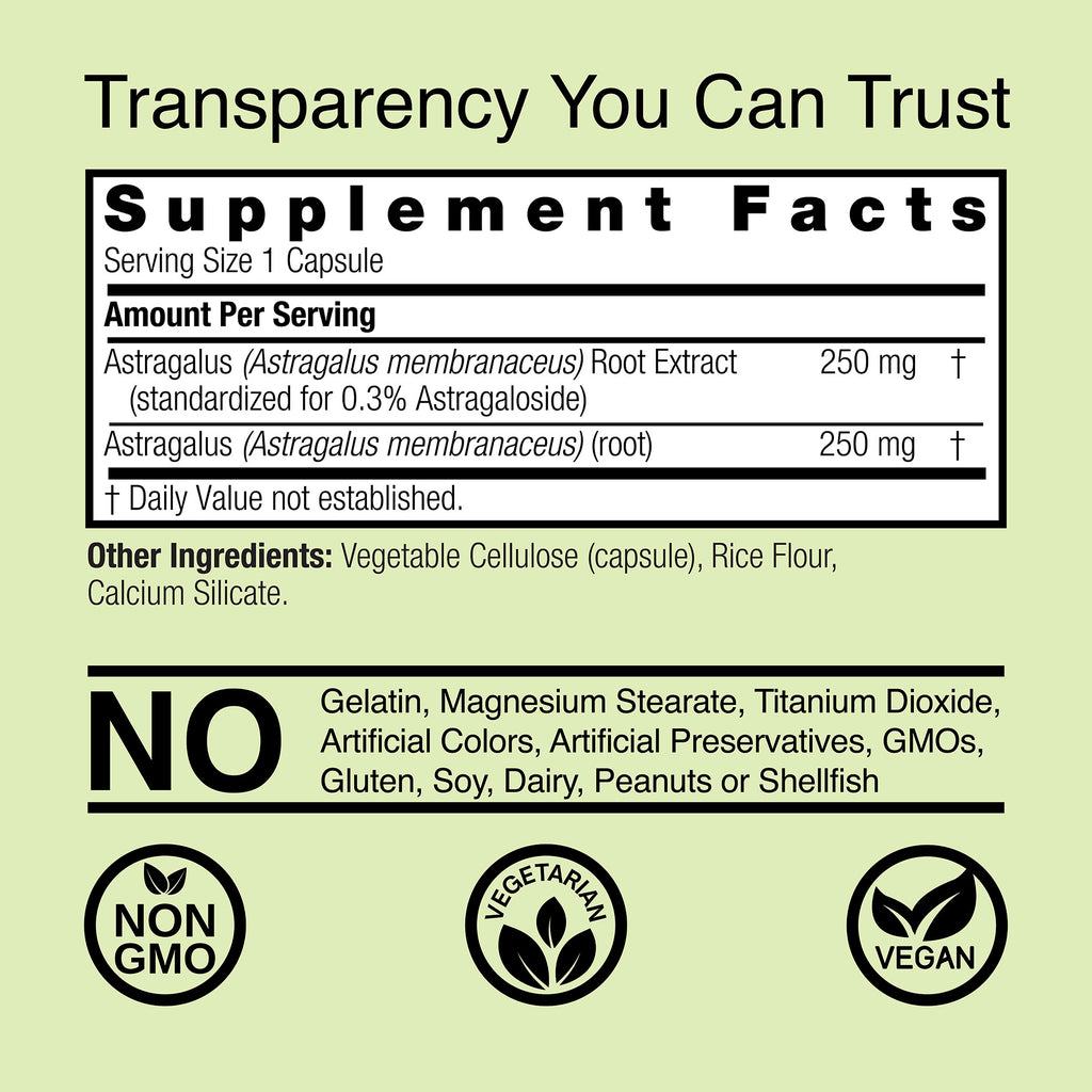 Astragalus Root - Veggie Capsules