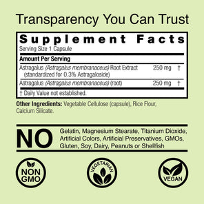 Astragalus Root - Veggie Capsules