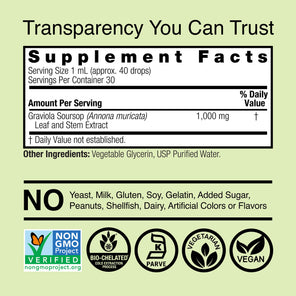 Graviola Soursop Extract - Alcohol Free Liquid