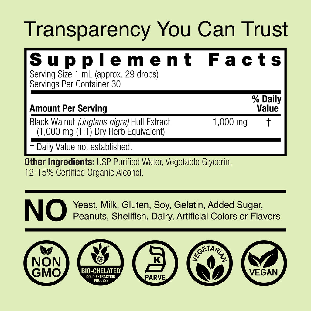 Black Walnut Extract - Low Alcohol Liquid