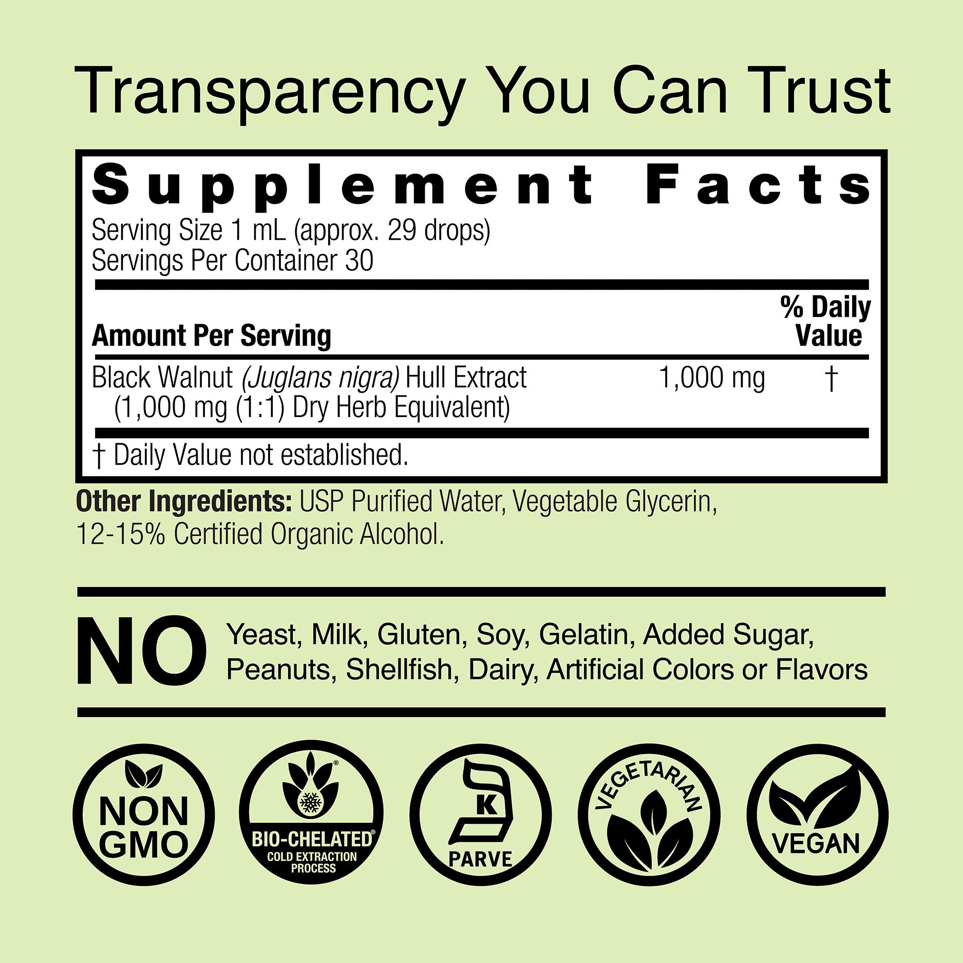 Black Walnut Extract - Low Alcohol Liquid