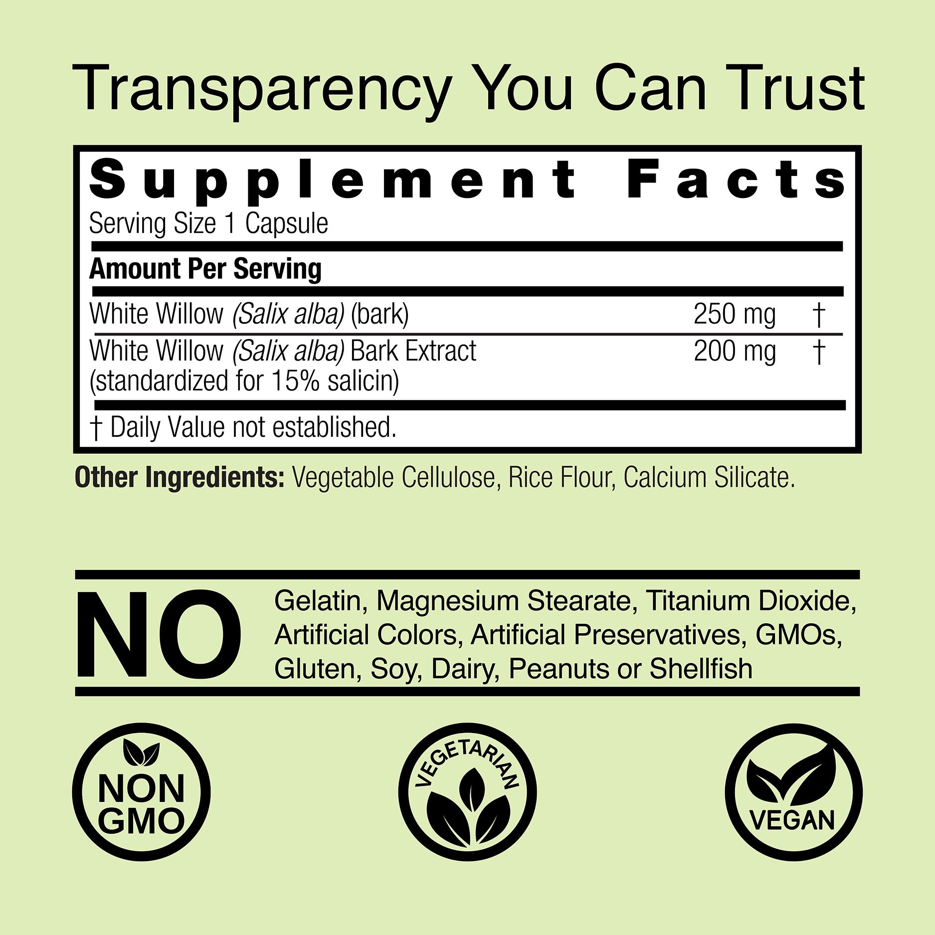 White Willow - Veggie Capsules