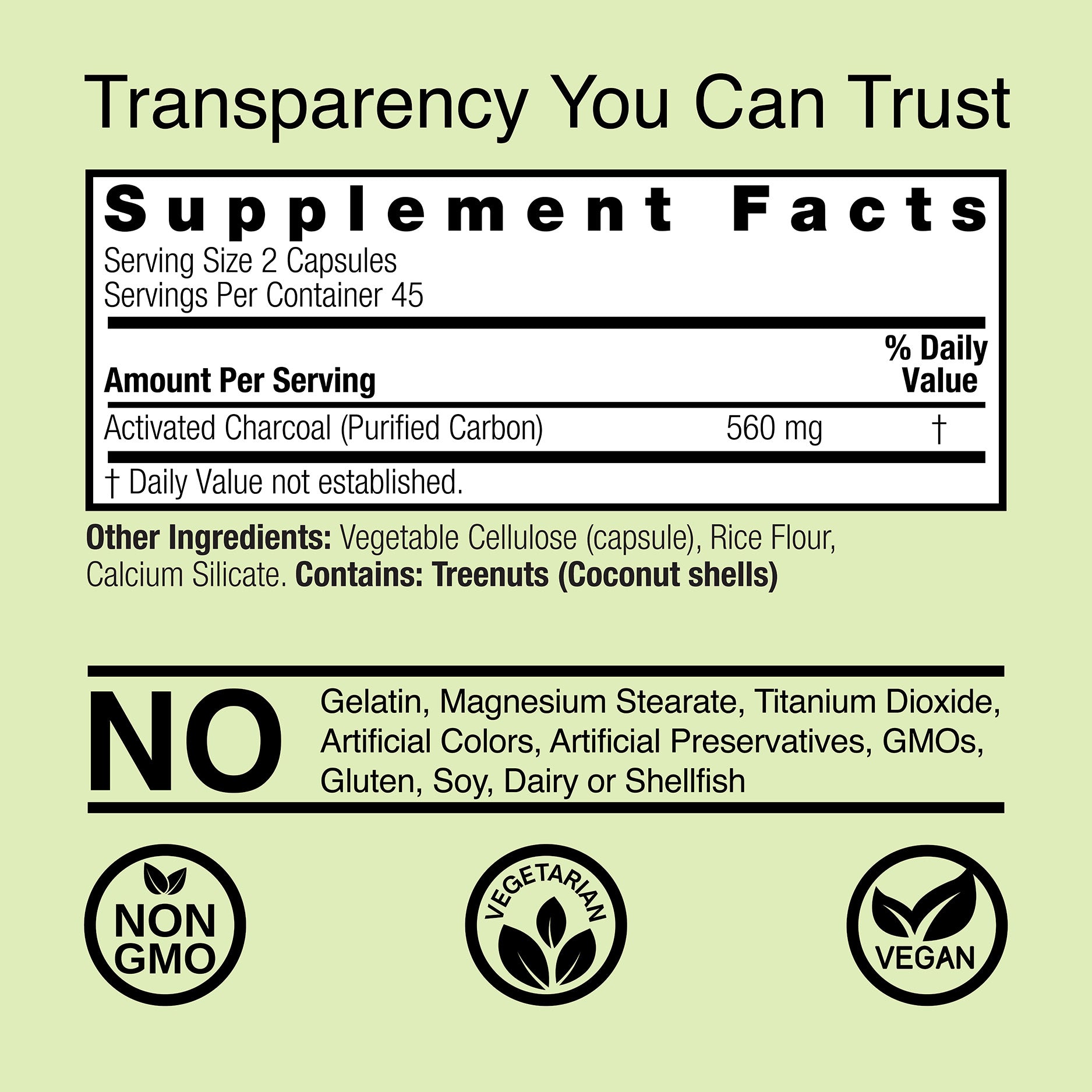 Charcoal - Veggie Capsules