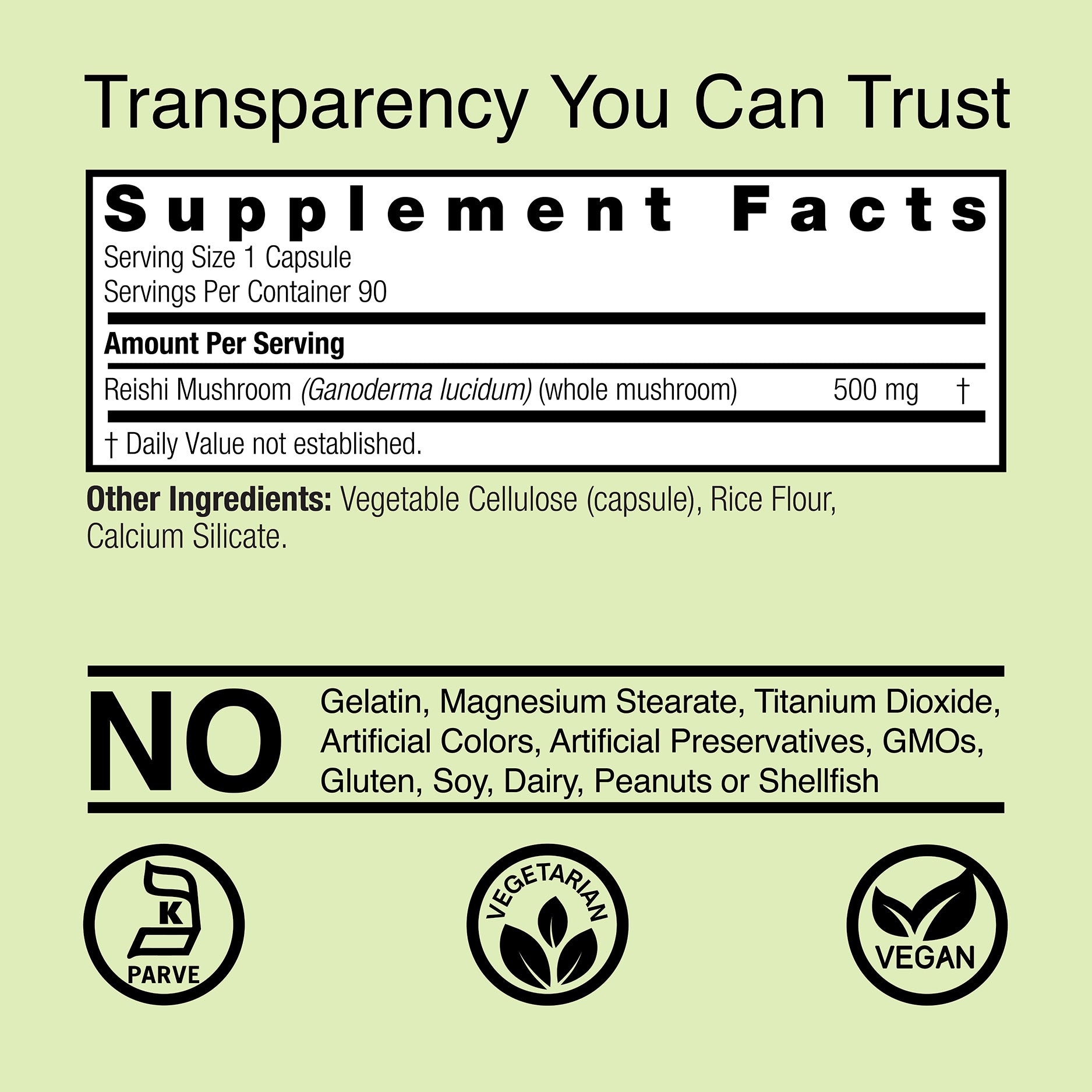 Reishi Mushroom - Veggie Capsules