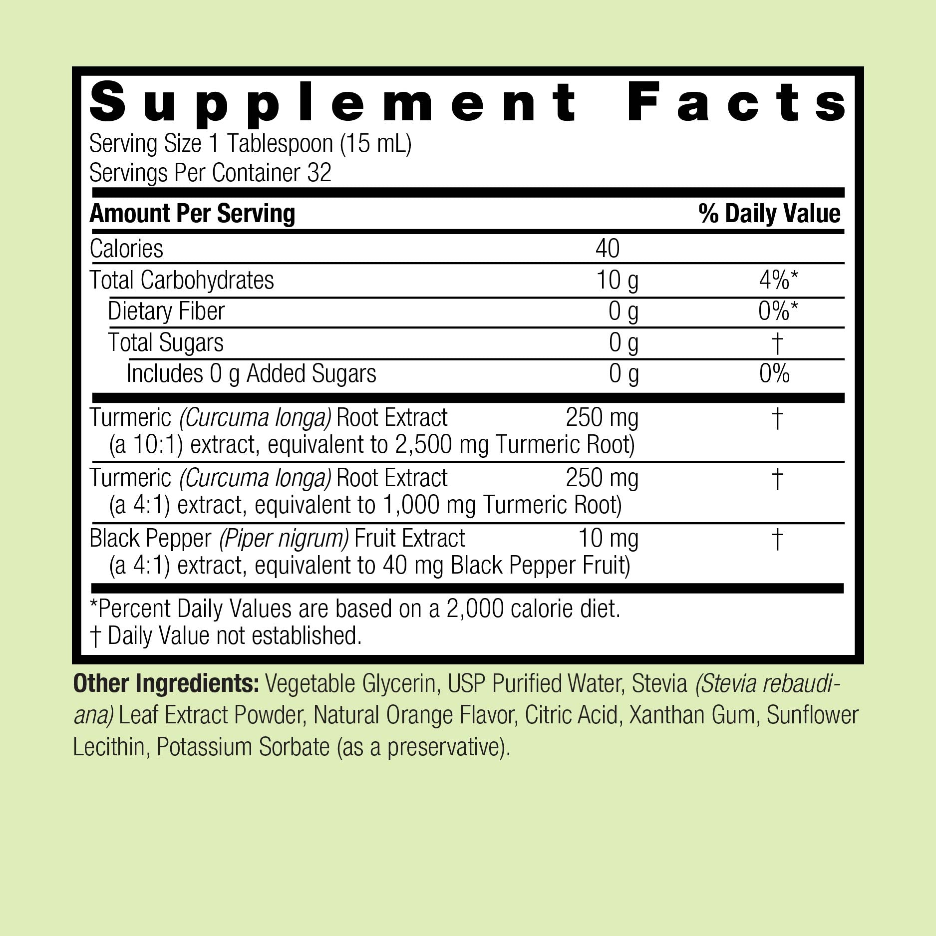 Turmeric with Black Pepper - Alcohol Free Liquid