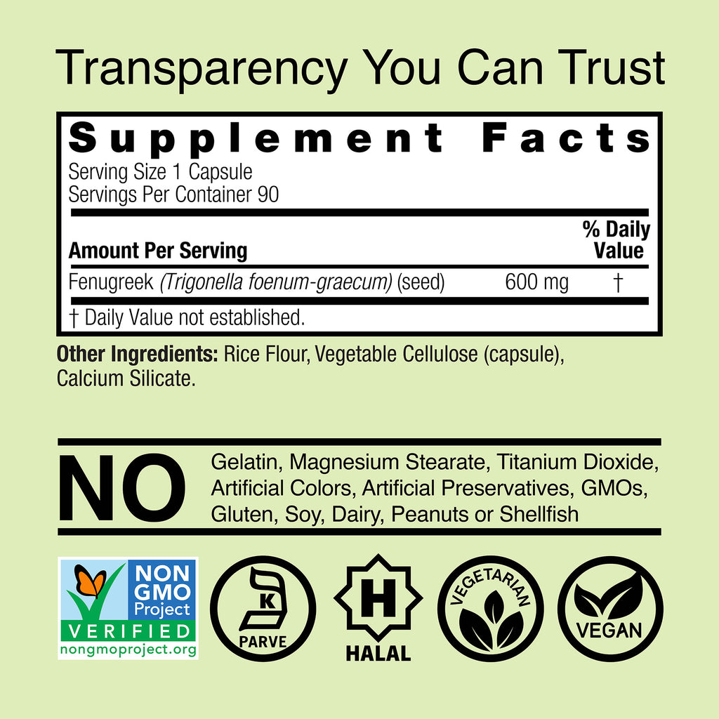 Fenugreek Seed - Veggie Capsules
