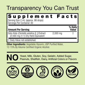 Gotu Kola Extract - Low Alcohol Liquid