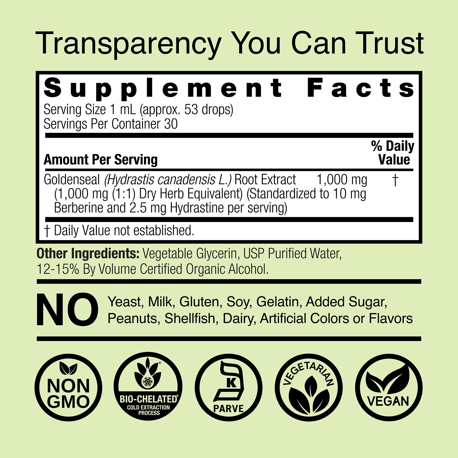 Goldenseal Extract - Low Alcohol Liquid