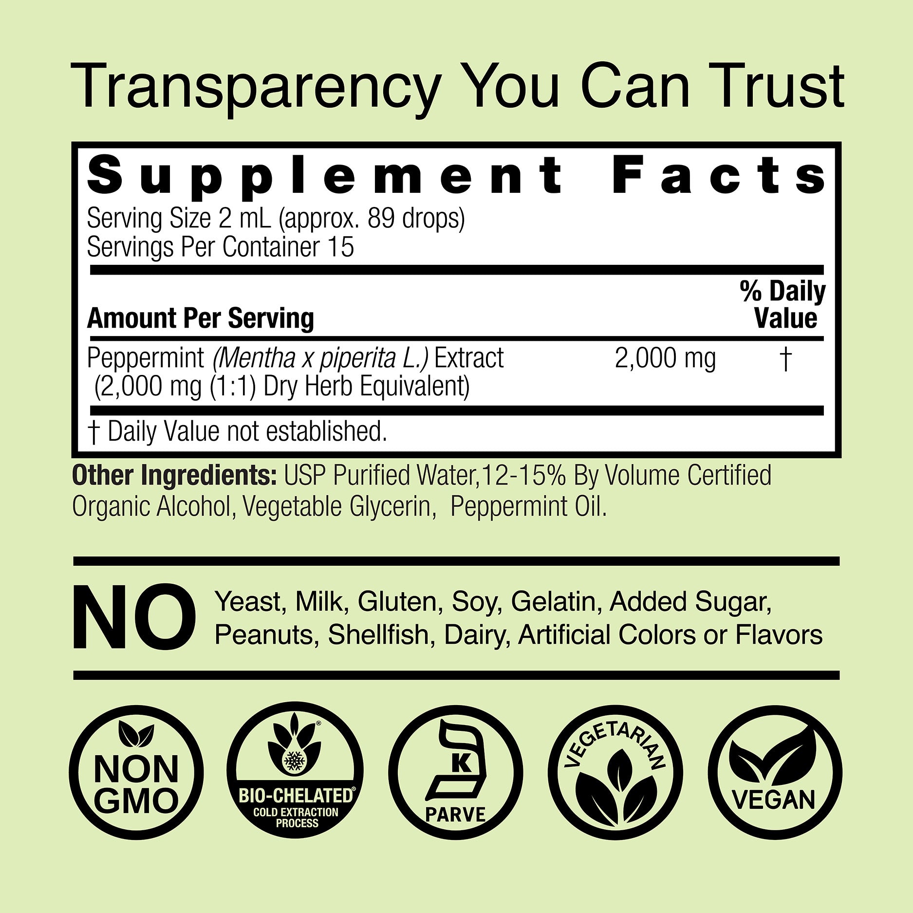 Peppermint Extract - Low Alcohol Liquid