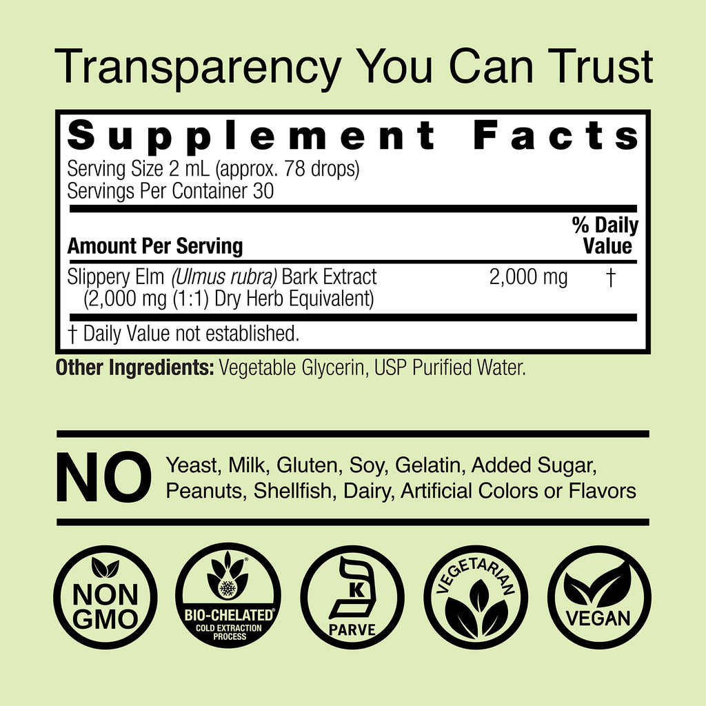 Slippery Elm Extract - Alcohol Free Liquid