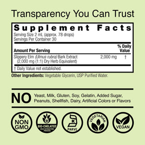 Slippery Elm Extract - Alcohol Free Liquid